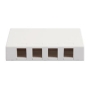 SURFACE MOUNT BOX, 4 PORT, WHITE