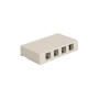 SURFACE MOUNT BOX, 4 PORT, WHITE