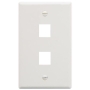 FACEPLATE, FLAT, 1-GANG, 2-PORT, WHITE