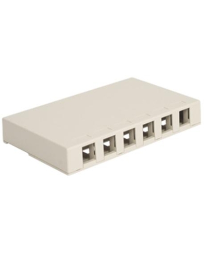 SURFACE MOUNT BOX, 6 PORT, WHITE