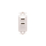 INSERT, DECOREX, 2-PORT, DUAL HDMI, WH