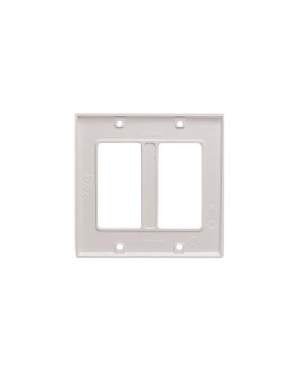 FACEPLATE, DECOREX, 2-GANG, WHITE