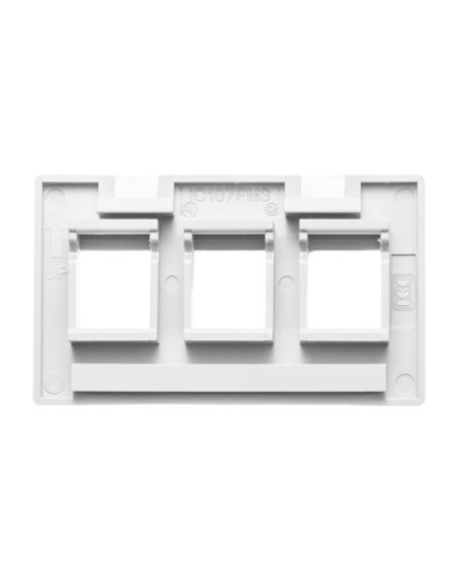 FACEPLATE, FURNITURE, 3-PORT, WHITE