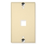 WALL PLATE, PHONE, FLUSH, 1-PORT, IVORY