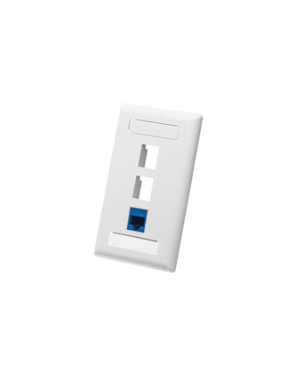 FACEPLATE, ID, 1-GANG, 3-PORT, WHITE