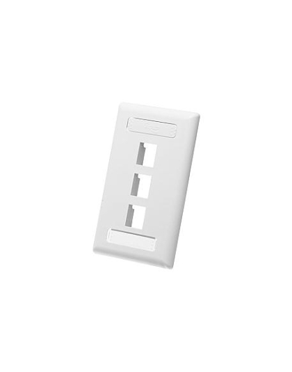 FACEPLATE, ID, 1-GANG, 3-PORT, WHITE