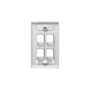 FACEPLATE, ID, 1-GANG, 4-PORT, WHITE