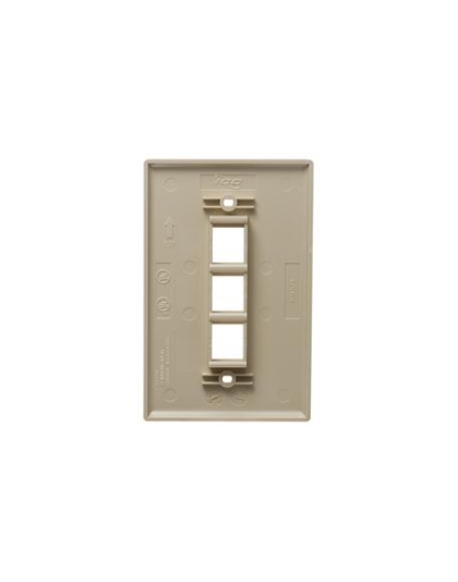 FACEPLATE, OVERSIZED, 3-PORT, IVORY