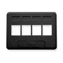 FACEPLATE, FURNITURE, NEMA, 4-PORT BLACK
