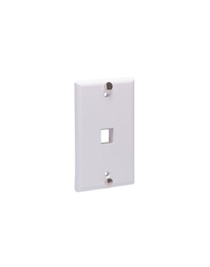 WALL PLATE, PHONE, FLUSH, 1-PORT, WHITE