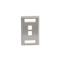 FACEPLATE, ID, STAINLESS, 1-GANG, 2-PORT