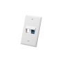 FACEPLATE, ANGLED, 1-GANG, 2-PORT, WHITE