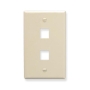 FACEPLATE, OVERSIZED, 2-PORT, ALMOND