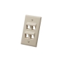 FACEPLATE, ANGLED, 1-GANG, 4-PORT, IVORY