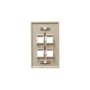 FACEPLATE, ANGLED, 1-GANG, 4-PORT, IVORY