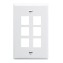 FACEPLATE, OVERSIZED, 6-PORT, WHITE