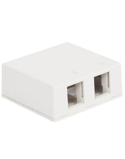 SURFACE MOUNT BOX, 2-PORT, WHITE