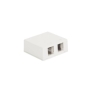 SURFACE MOUNT BOX, 2-PORT, 25PK, WH
