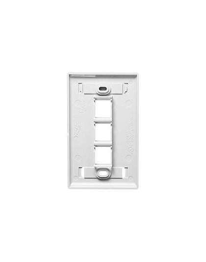 FACEPLATE, ID, 1-GANG, 3-PORT, WHITE