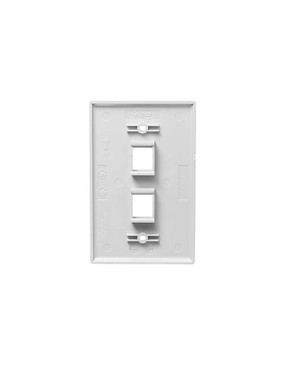 FACEPLATE, OVERSIZED, 2-PORT, WHITE