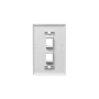 FACEPLATE, OVERSIZED, 2-PORT, WHITE