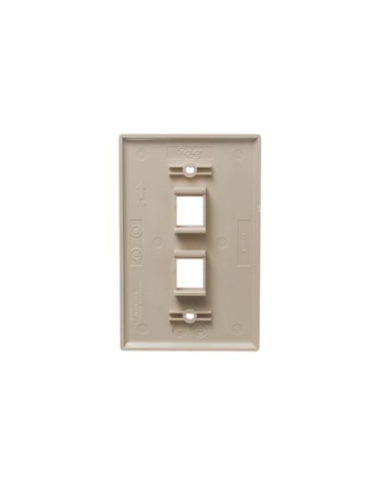 FACEPLATE, OVERSIZED, 2-PORT, IVORY
