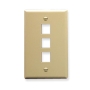 FACEPLATE, OVERSIZED, 3-PORT, IVORY