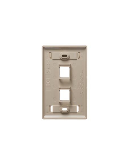 FACEPLATE, ID, 1-GANG, 2-PORT, IVORY