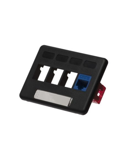 FACEPLATE, FURNITURE, NEMA, 4-PORT BLACK