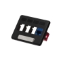 FACEPLATE, FURNITURE, NEMA, 4-PORT BLACK