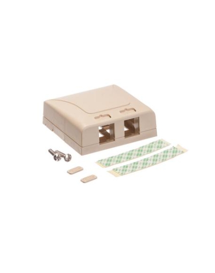 SURFACE MOUNT BOX, ELITE, 2-PORT, IVORY