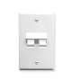 FACEPLATE, ANGLED, 1-GANG, 2-PORT, WHITE
