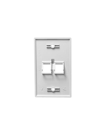 FACEPLATE, ANGLED, 1-GANG, 2-PORT, WHITE