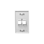 FACEPLATE, ANGLED, 1-GANG, 2-PORT, WHITE
