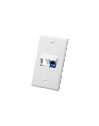 FACEPLATE, ANGLED, 1-GANG, 2-PORT, WHITE