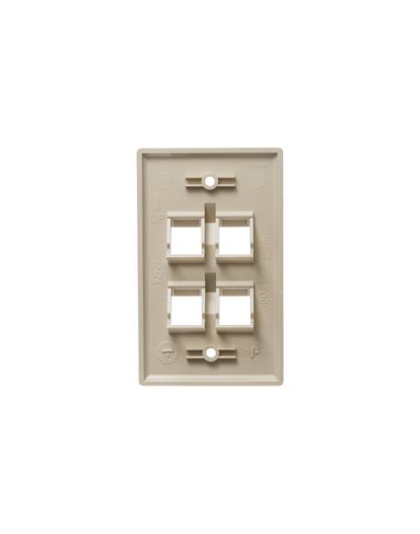 FACEPLATE, ANGLED, 1-GANG, 4-PORT, IVORY