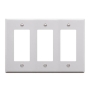FACEPLATE, DECOREX, 3-GANG,  WHITE