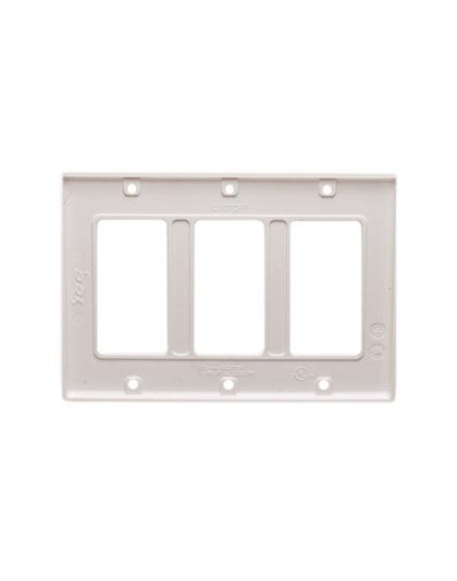 FACEPLATE, DECOREX, 3-GANG,  WHITE