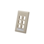 FACEPLATE, ID, 1-GANG, 6-PORT, IVORY