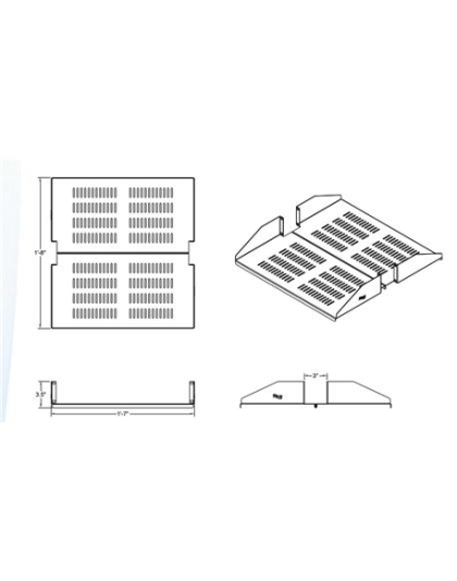 Rach Shelf, 20in Dble Sided, Vented 2PK