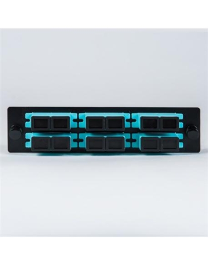 Adapter Panel, 6 Duplex SC, 12F, Aqua MM