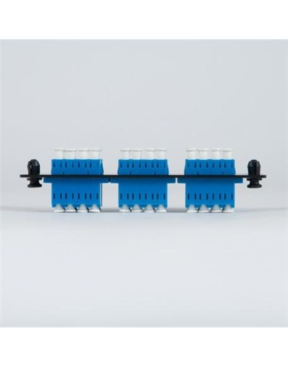 ADAPTER PANEL, 6 QUAD LC, 24F, BLUE, SM