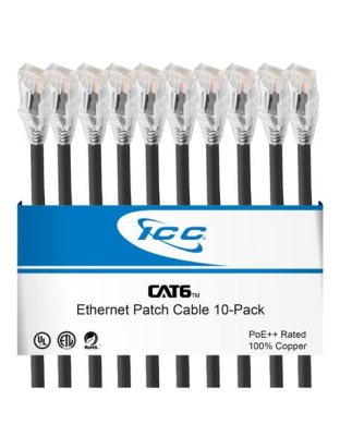 PATCH CORD CAT6, 5' 10PK BLACK